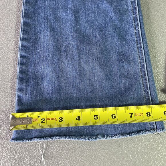 CELLO Jeans Pull On Low Rise Flared Distressed Frayed Hem Light Wash Womens M - Picture 7 of 10